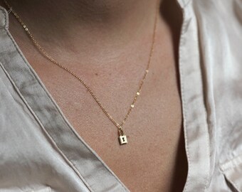 Lock Necklace, Dainty Necklace, Everyday Necklace, Luck Necklace, Small Lock Necklace, Silver Necklace, Gold Necklace, Padlock Necklace