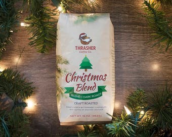 Christmas Blend by Thrasher Coffee Co. Coffee. Christmas. Coffee Beans. Coffee Gifts. Coffee Mug. Cafe. Coffee Lover. Roasted Coffee.