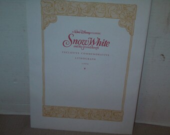 1994 Walt Disney Lithograph of Snow White and the 7 Dwarfs