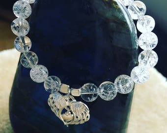 Clear crushed quartz bracelet