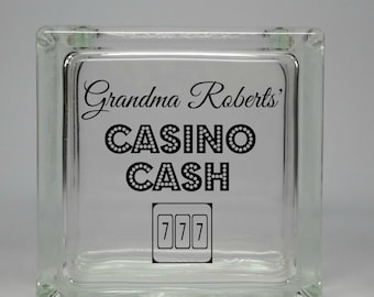 Unique Valentines Gift Idea for Grandmother - Funny Gambler Gift - Personalized Casino Savings Coin Jar - Birthday Gift Idea for Grandmother