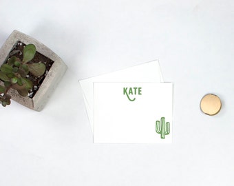 Personalized Note Cards - Cactus, Monogram Note Cards, Cactus Stationery, Cactus Note Cards, Personalized Gift, Thank You Notes