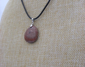 Natural Irish Beach Pebble Pendant Necklace