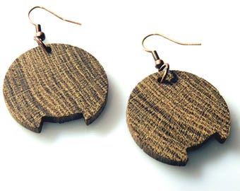 Wooden Earrings From Iroko Wood / handmade / wood boho earrings
