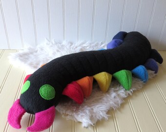 Rainbow Centipede Plush, Centipede Toy, Plush Bug, Plush Insect, Centipede Stuffie