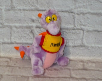 Vintage 1980s FIGMENT DRAGON Walt Disney World Epcot Center Plush Stuffed Animal 10" tall WDW