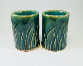 Hand built 4oz Ceramic Espresso, sake , shot up set, by Raquel Muslin