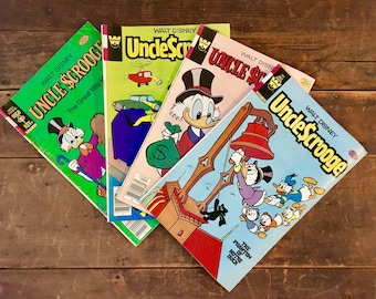 Vintage Uncle Scrooge Comic Books, Huey Dewey and Louie, Walt Disney, Comics, Ducktales, Donald Duck, Vintage Comics