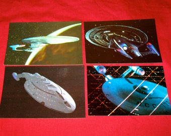 1993-1996 Star Trek Starships Set of 4 (ST22) TOS, TNG, Voyager, First Contact