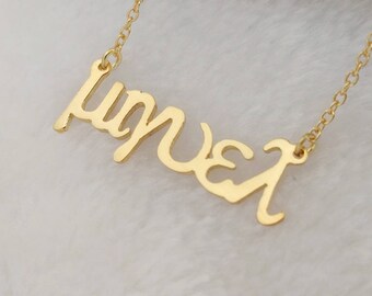 Greek Necklace,Greek Name Necklace,Personalized Greek Alphabet Necklace,Greece Language Necklace,Greek Letters Necklace,Gold Name Necklace