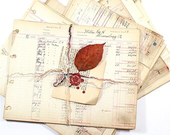 Vintage Ledger Paper Pack from 1920s