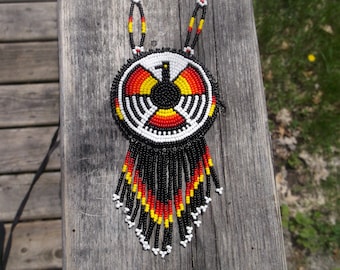 thunderbird necklace. native american beadwork