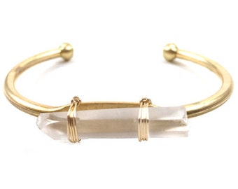 Quartz Crystal Cuff Bracelet