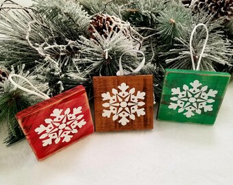 Rustic Christmas ornaments - set of 3. Wooden Handmade Christmas ornaments. Christmas decorations. Christmas signs. Christmas gift.