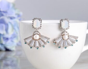 Plush blue earrings