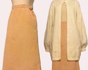 Vintage Camel Corduroy Skirt