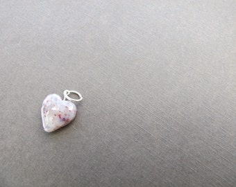 Flower Petal Heart Sterling Silver Charm/ Made From Your Flowers/ Wedding and Funeral Keepsake