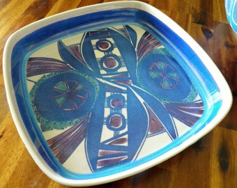 1960's Aluminia-Royal Copenhagen (Denmark) "Tenera" LARGE Serving Tray--Inge-Lise Koefoed Design--10-3/4" W x 10-3/4" L x 2" D