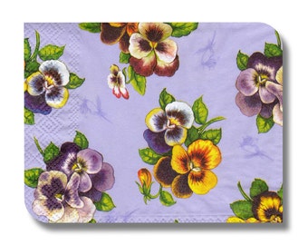 Floral paper napkin for decoupage, mixed media, collage, scrapbooking x 1. Pansy . No 1088