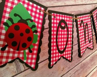Ladybug banner, ladybug high chair banner, bug banner, one banner, ladybug birthday banner, ladybug birthday, ladybug party, ladybug decor