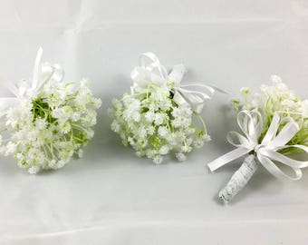 Artificial Baby Breath Buttonhole