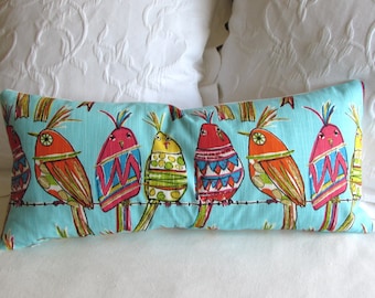 PERCHED BIRDIES pillow cover 12x26