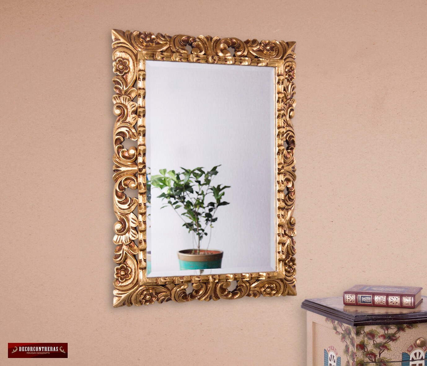 Ornate Gold Leaf Mirror Large Wall Art 'Mystical