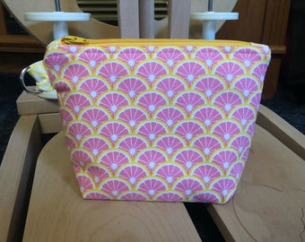 Notion Bag, knitting notion pouch Zippered Crochet Bag, Zipper Project Bag, Knitting Bag, makeup bag