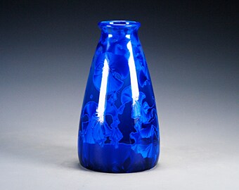 Ceramic Vase - Blue - Crystalline Glaze on High-Fired Porcelain - Hand-Made Pottery - FREE SHIPPING - #Y-117