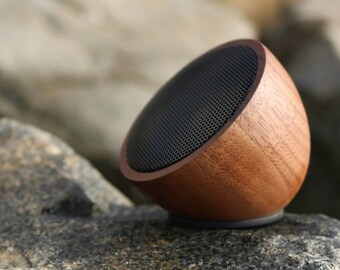 Acoustic Acorn - Walnut Wood Bluetooth 3.0 Speaker - Wireless, Outdoor Ready