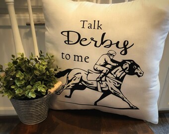 Talk Derby to me Throw Pillow