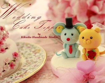 mouse / rat and lion Wedding Cake Topper---k774