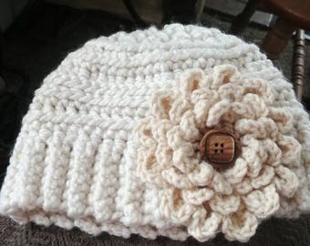 Super snuggly handmade crocheted winter hat