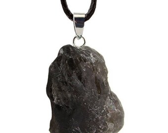 Silver plated - smoky quartz gemstone pendant