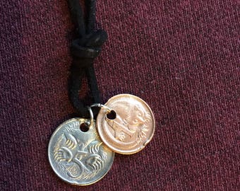 Australian double coin necklace