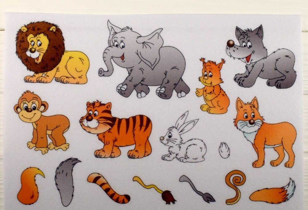 Чей хвост животные для детей игра картинки распечатать