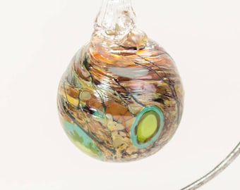 604108 Medium Hand Blown Hanging Art Glass Ball Decorative Ornament