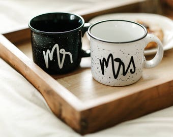 Mr and Mrs Mugs, Wedding Gift, Mr and Mrs Campfire Mug, Camp Mug, Cute Mugs, Newlywed Gift, Couples Mugs, His and Hers Mug. Mr and Mrs Mugs