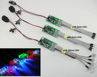 Luces de LED RC Kit - estroboscópico y sistema de iluminación efectos Flash Chaser - 4 LEDs navegación avión Quadcopter Multicopter Multirotor coche