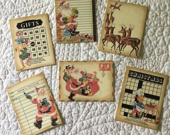 Journal Cards - Christmas - Ephemera - Set of 6