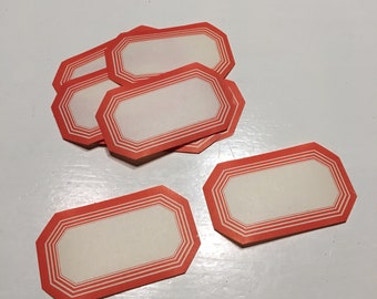 Vintage Dutch red gummed labels