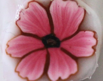 Pink Flower, Polymer Clay Cane, Rose Bloom Raw Unbaked Millefiore