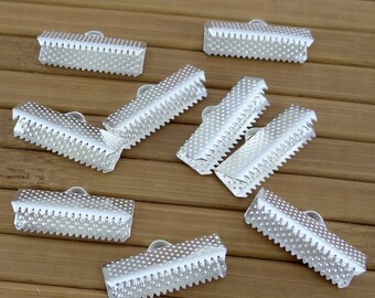 50 end caps in silver 20 mm x 8 mm cna023 claw