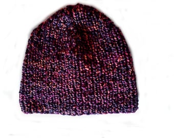 Orange and purple Heather Beanie T56