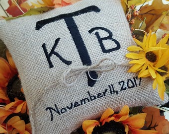 Wedding - Rustic Ring Bearer Pillow