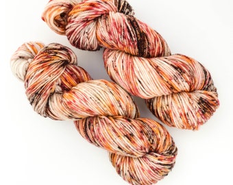 Coffee and Pie Oh My! - Hand Dyed DK Weight Yarn 100% Superwash Merino Wool 246 yds per 100g skein