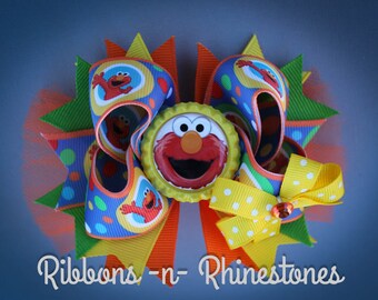 Elmo Hair Bow, Sesame Street ELMO Hair Bow, Elmo Boutique Hair Bow, Elmo Birthday Bow, Elmos Party Bow