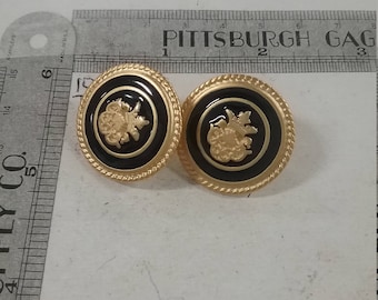 Used pair of Goldtoned and enamel post earrings