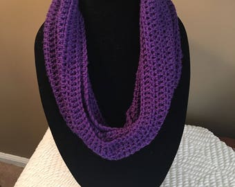 Royal Purple Merino Wool Handmade Crochet Cowl