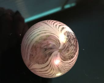 Miniature Pulled Feather Paperweight in Pink/Lavender